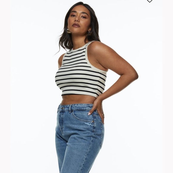 H&M Tops - Crop striped tank top